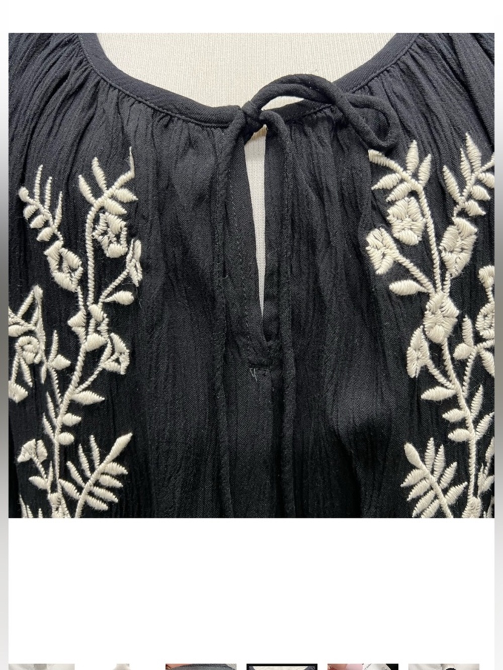 Karen Kane Black White Floral Peasant Tunic Blouse XL - Picture 6 of 6